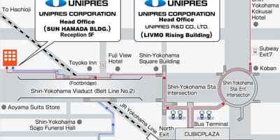 Peta dari stasiun shin Yokohama